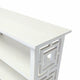 Sumo Console Table w 3 Shelves | Lattice Cutout Sides | White 36"