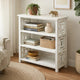 Sumo Console Table w 3 Shelves | Lattice Cutout Sides | White 36"