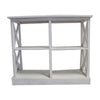 Console Table w 3-Tier Design | X Cutout Sides | White Wood 39"