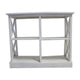 Console Table w 3-Tier Design | X Cutout Sides | White Wood 39"