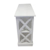 Console Table w 3-Tier Design | X Cutout Sides | White Wood 39"