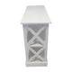 Console Table w 3-Tier Design | X Cutout Sides | White Wood 39"