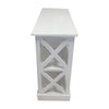 Console Table w 3-Tier Design | X Cutout Sides | White Wood 39"