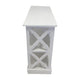 Console Table w 3-Tier Design | X Cutout Sides | White Wood 39"