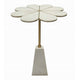 Gony Side End Table | 22" Flower Top | Gold Brass Inlay | White Marble