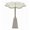 Gony Side End Table | 22" Flower Top | Gold Brass Inlay | White Marble