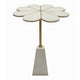 Gony Side End Table | 22" Flower Top | Gold Brass Inlay | White Marble