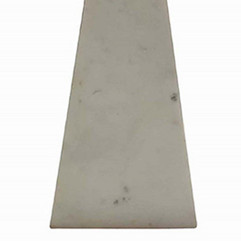 Gony Side End Table | 22" Flower Top | Gold Brass Inlay | White Marble
