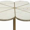 Gony Side End Table | 22" Flower Top | Gold Brass Inlay | White Marble