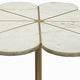Gony Side End Table | 22" Flower Top | Gold Brass Inlay | White Marble