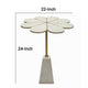 Gony Side End Table | 22" Flower Top | Gold Brass Inlay | White Marble