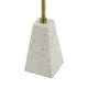 Gony Side End Table | 18" Round Zig Zag Top | Brass Inlay | White Marble