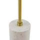 Gony Side End Table | 16" Round | Brass Inlay | White Marble Pedestal
