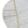 Gony Side End Table | 16" Round | Brass Inlay | White Marble Pedestal