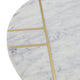 Gony Side End Table | 16" Round | Brass Inlay | White Marble Pedestal