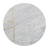 Gony Side End Table | 16" Round | Brass Inlay | White Marble Pedestal