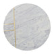 Gony Side End Table | 16" Round | Brass Inlay | White Marble Pedestal