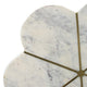 Gony Side End Table | 16" Flower Top | Brass Inlay | White Marble