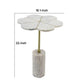 Gony Side End Table | 16" Flower Top | Brass Inlay | White Marble