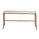 Coffee Table | 36" Rectangular Glass Top | Antique Gold Iron Frame