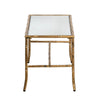 Coffee Table | 36" Rectangular Glass Top | Antique Gold Iron Frame