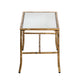 Coffee Table | 36" Rectangular Glass Top | Antique Gold Iron Frame