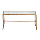 Coffee Table | 36" Rectangular Glass Top | Antique Gold Iron Frame