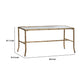 Coffee Table | 36" Rectangular Glass Top | Antique Gold Iron Frame