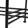 Azik Accent Table | 13" Round Marble-Look Glass Top | Black Iron X Base
