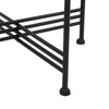 Azik Accent Table | 16" Round White Marble-Look Glass Top | Black Iron