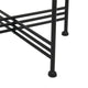 Azik Accent Table | 16" Round White Marble-Look Glass Top | Black Iron