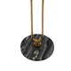 Side End Table | 16" Round Marble Top | U-Shaped Gold Metal Stem | Black