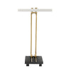 Dani Side End Table | 13" Square Top | C Shape | White & Black Marble