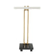 Dani Side End Table | 13" Square Top | C Shape | White & Black Marble