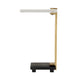 Dani Side End Table | 13" Square Top | C Shape | White & Black Marble