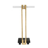Dani Side End Table | 13" Square Top | C Shape | White & Black Marble