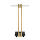 Dani Side End Table | 13" Square Top | C Shape | White & Black Marble