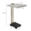 Dani Side End Table | 13" Square Top | C Shape | White & Black Marble