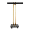 Dani Side End Table | 13" Square Top | C Shape | Black Marble | Gold