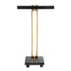 Dani Side End Table | 13" Square Top | C Shape | Black Marble | Gold