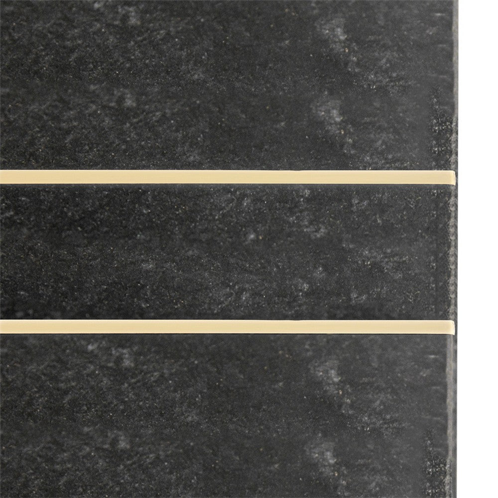 Dani Side End Table | 13" Square Top | C Shape | Black Marble | Gold