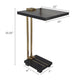 Dani Side End Table | 13" Square Top | C Shape | Black Marble | Gold