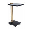 Dani Side End Table | Square Black Marble Top & Base | C Shape | 13"