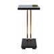 Dani Side End Table | Square Black Marble Top & Base | C Shape | 13"