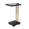 Dani Side End Table | Square Black Marble Top & Base | C Shape | 13"
