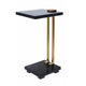 Dani Side End Table | Square Black Marble Top & Base | C Shape | 13"