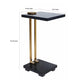 Dani Side End Table | Square Black Marble Top & Base | C Shape | 13"