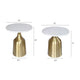 Side End Table Set of 2 | Round White Marble Top | Bell-Shaped Gold Base