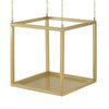 Hanging Open Plant Shelf with Chain | 20" Square Gold Iron Frame