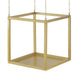 Hanging Open Plant Shelf with Chain | 20" Square Gold Iron Frame